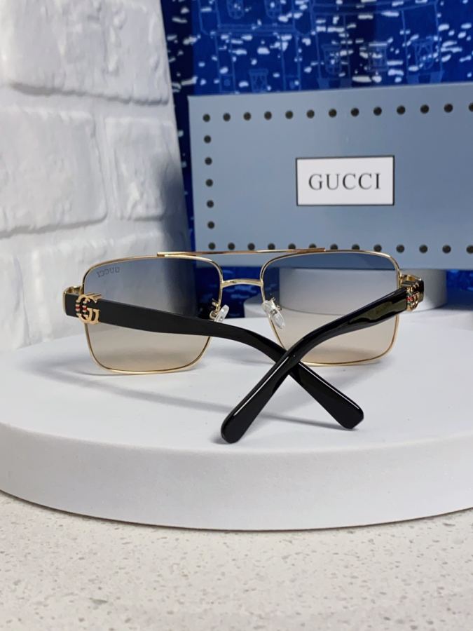 gucci glasses Gucci 2025 Summer Metal Square Sunglasses Unisex Fashion Sunglasses Anti-UV — Premium Replica — photo 3