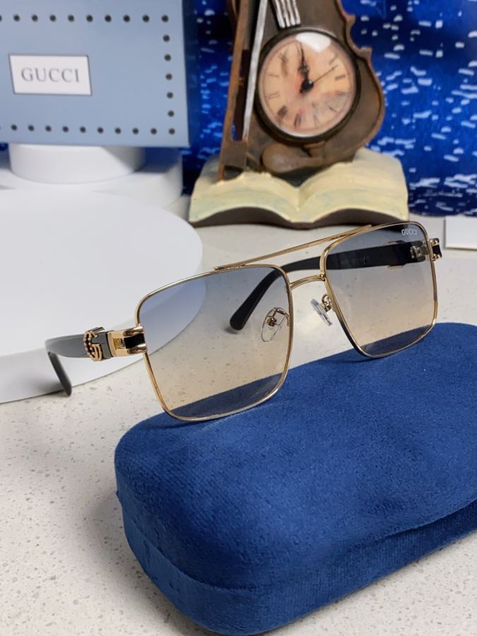 gucci glasses Gucci 2025 Summer Metal Square Sunglasses Unisex Fashion Sunglasses Anti-UV — Premium Replica — photo 10