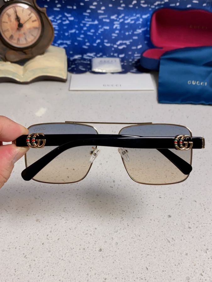 gucci glasses Gucci 2025 Summer Metal Square Sunglasses Unisex Fashion Sunglasses Anti-UV — Premium Replica — photo 5