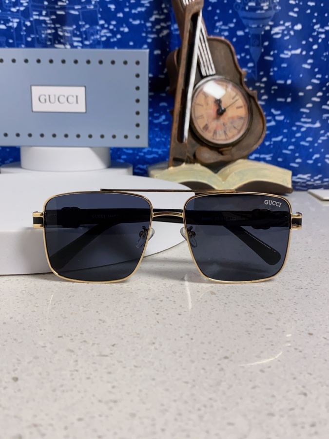 gucci glasses Gucci 2025 Summer Metal Square Sunglasses Unisex Fashion Sunglasses Anti-UV — AAA Quality Replica — photo 9