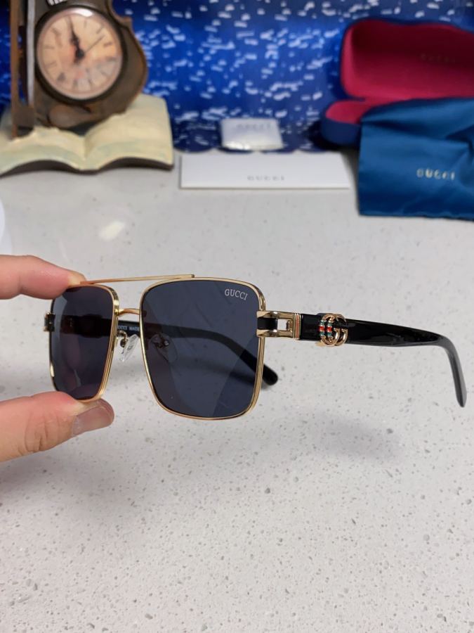 gucci glasses Gucci 2025 Summer Metal Square Sunglasses Unisex Fashion Sunglasses Anti-UV — AAA Quality Replica — photo 6