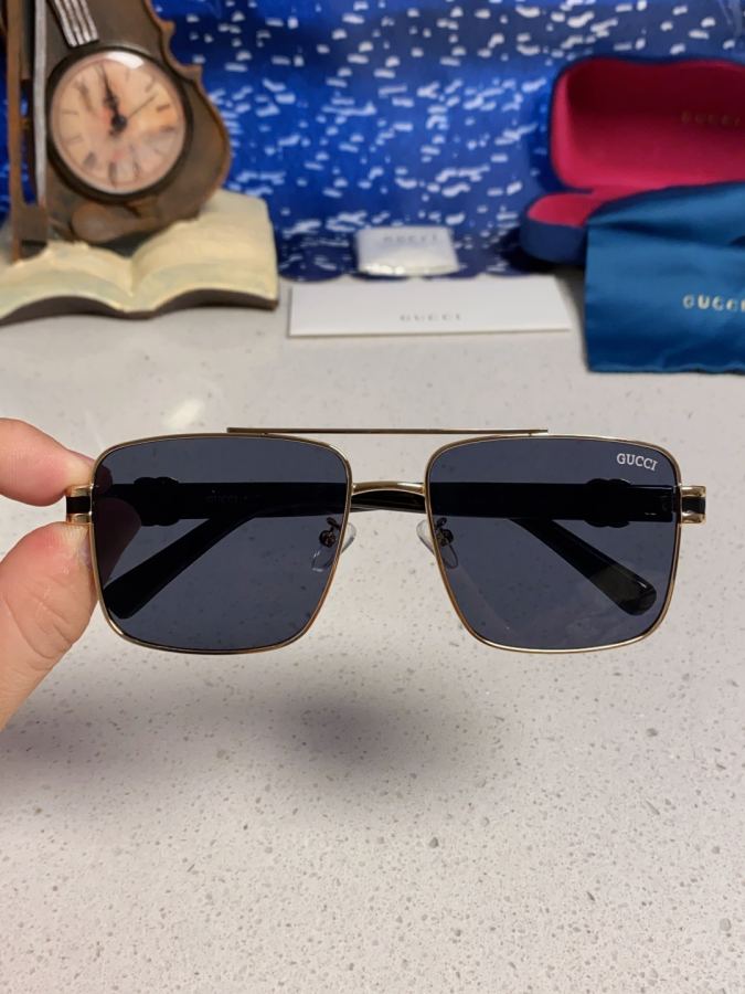 gucci glasses Gucci 2025 Summer Metal Square Sunglasses Unisex Fashion Sunglasses Anti-UV — AAA Quality Replica — photo 4