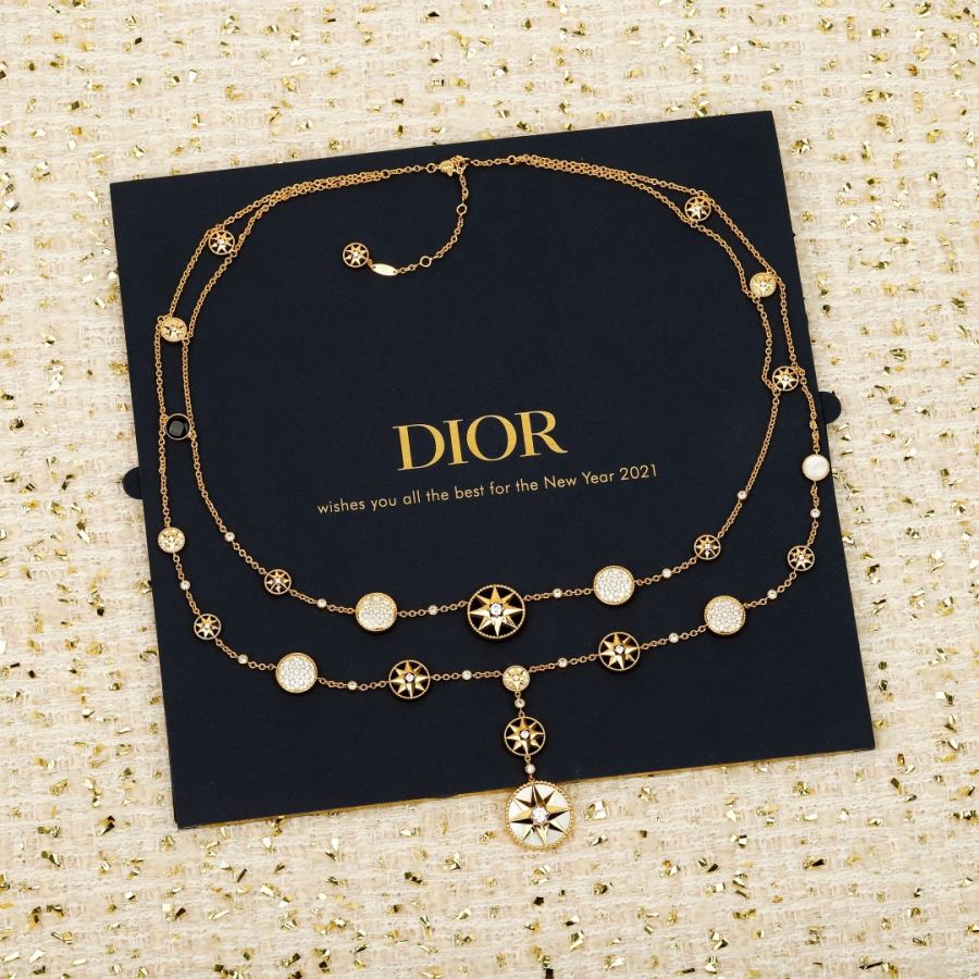 Dior Jewelry Compass double-layer necklace, standard for ladies. Real gold and real diamond editions — AAA Quality Replica