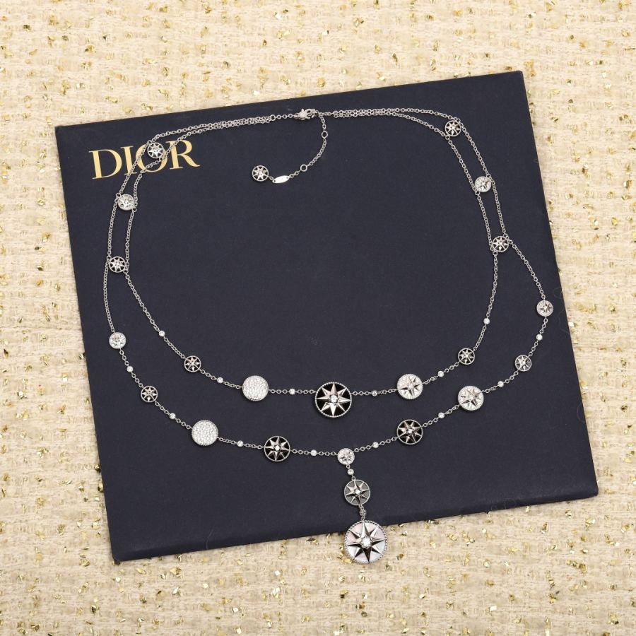 Dior Jewelry Compass double-layer necklace, standard for ladies. Real gold and real diamond editions — AAA Quality Replica — photo 3
