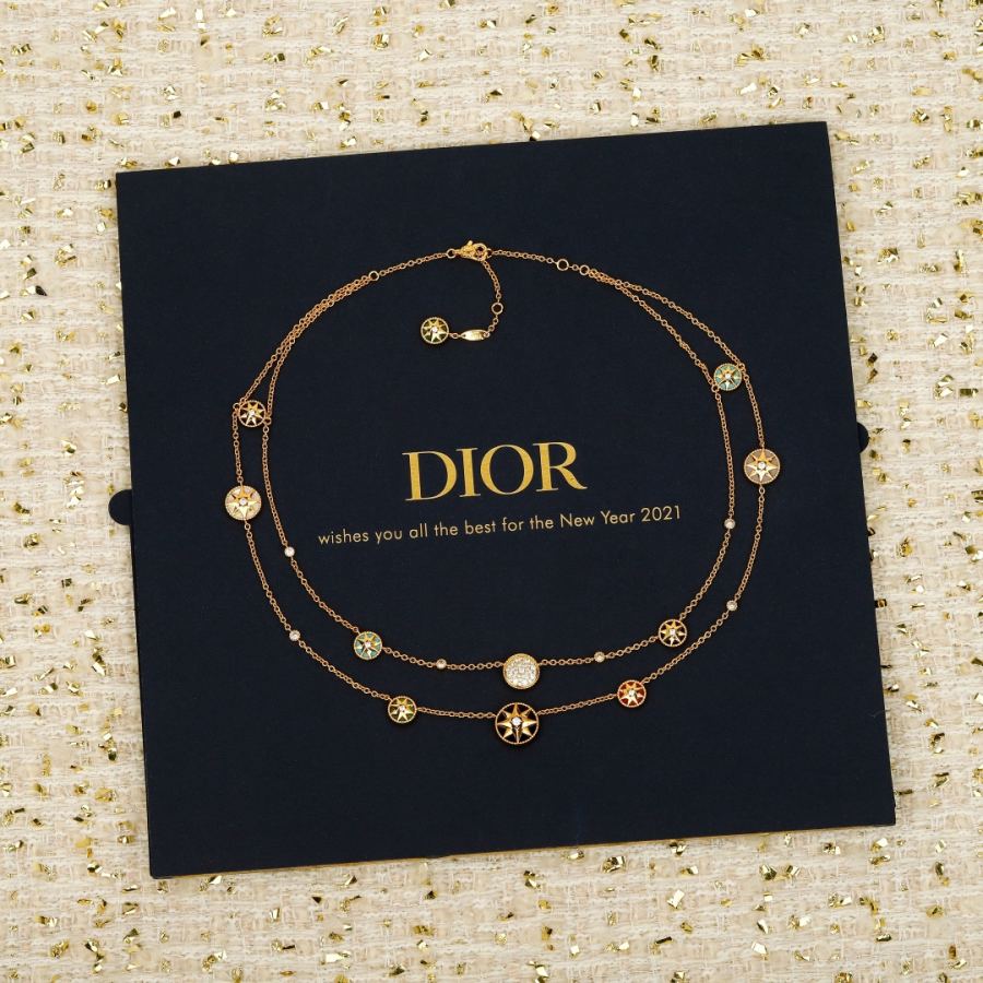 Dior Jewelry Compass double-layer necklace, standard for ladies. Real gold and real diamond editions — 1:1 Replica For Sale