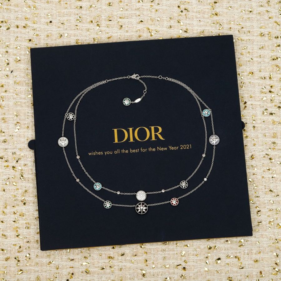 Dior Jewelry Compass double-layer necklace, standard for ladies. Real gold and real diamond editions — 1:1 Replica For Sale — photo 2
