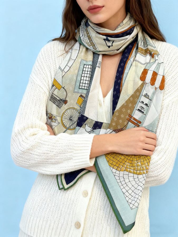Fendi tørklæde Fendi "Vandre rundt i Rom" FF, Pequin — photo 2