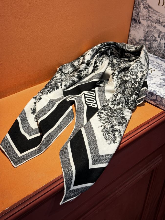 Dior scarf New 𝐃𝐈𝐎𝐑 Early Spring New "Ruyicong Hand-painted Square Scarf" — 1:1 Replica — photo 8