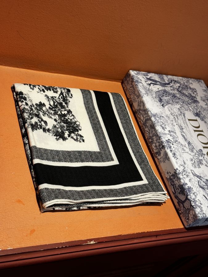 Dior scarf New 𝐃𝐈𝐎𝐑 Early Spring New "Ruyicong Hand-painted Square Scarf" — 1:1 Replica — photo 5