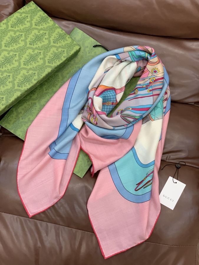 gucci tørklæde Gucci 140 dobbeltsidet fløjlssjal — photo 5