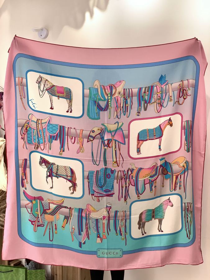 gucci tørklæde Gucci 140 dobbeltsidet fløjlssjal — photo 8