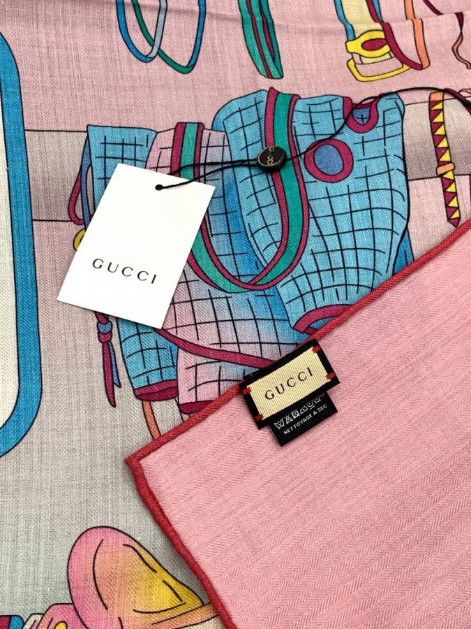 gucci tørklæde Gucci 140 dobbeltsidet fløjlssjal — photo 6