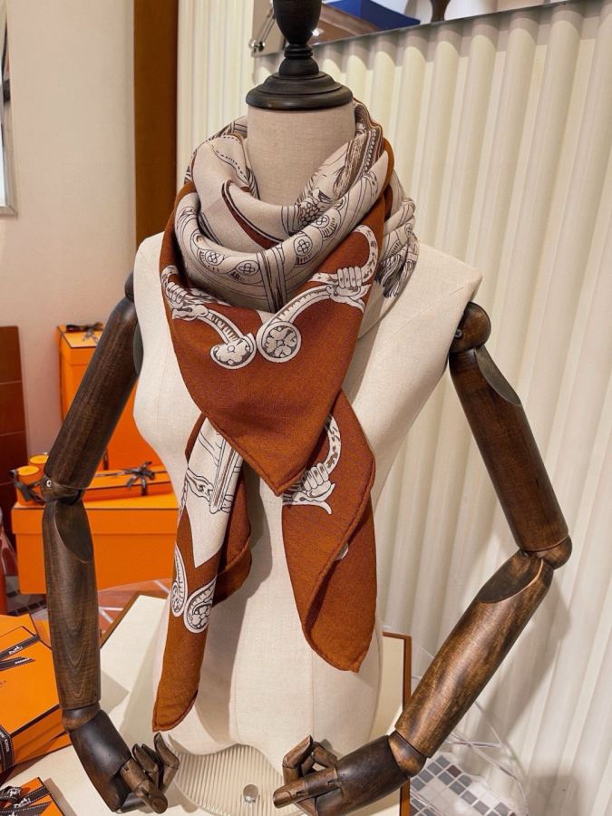 Шарф Hermes H 70% 30% 140*140см H — photo 8