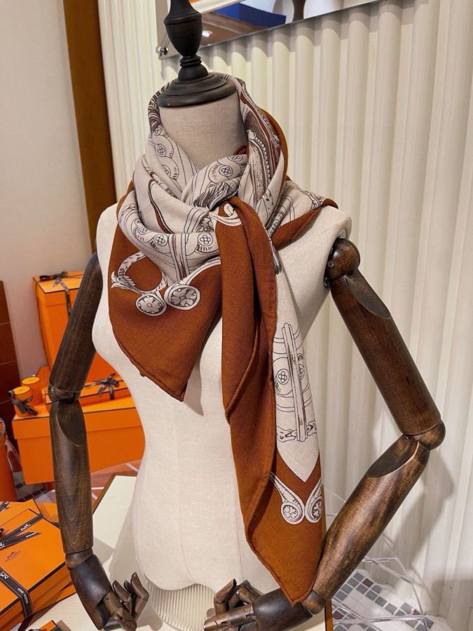 Шарф Hermes H 70% 30% 140*140см H — photo 4