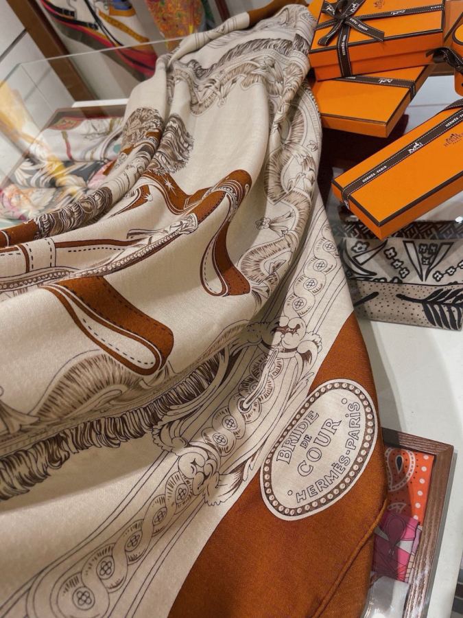 Шарф Hermes H 70% 30% 140*140см H — photo 9