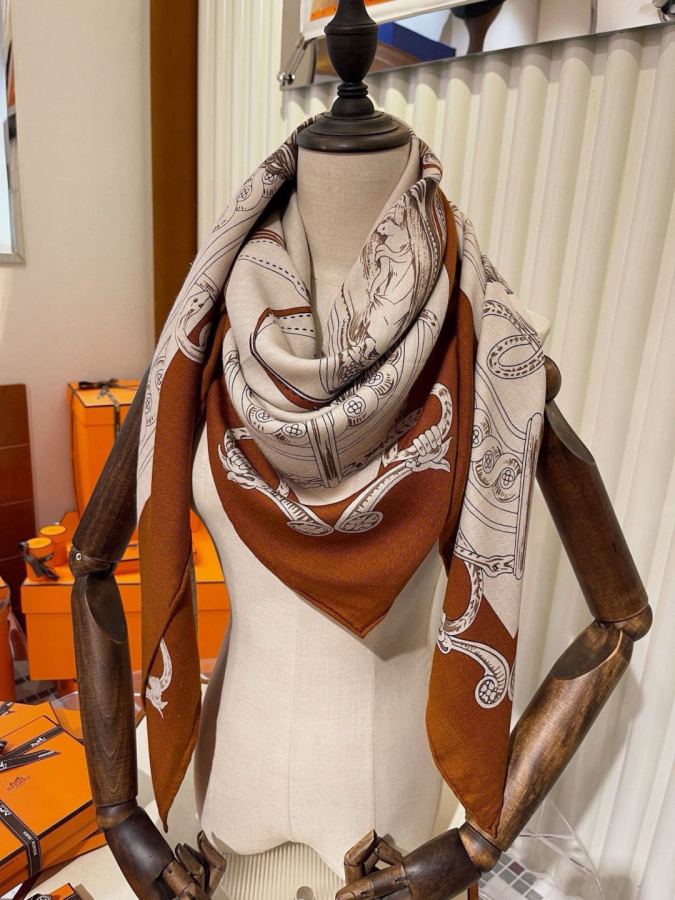 Шарф Hermes H 70% 30% 140*140см H — photo 3