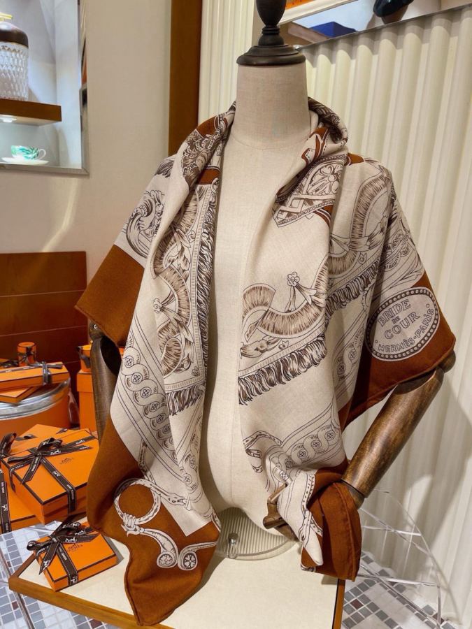 Шарф Hermes H 70% 30% 140*140см H — photo 7
