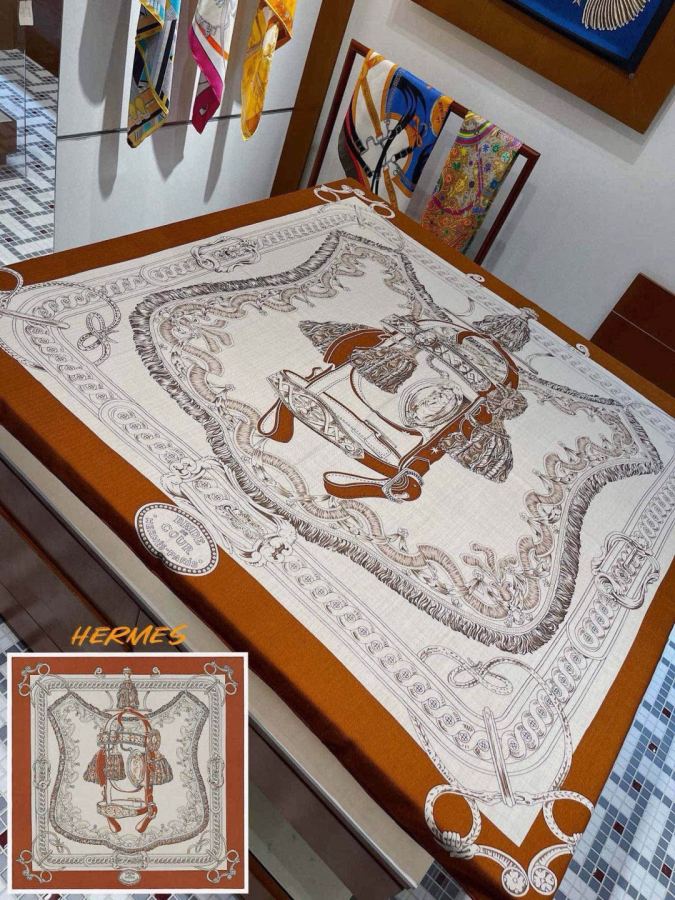 Шарф Hermes H 70% 30% 140*140см H — photo 2