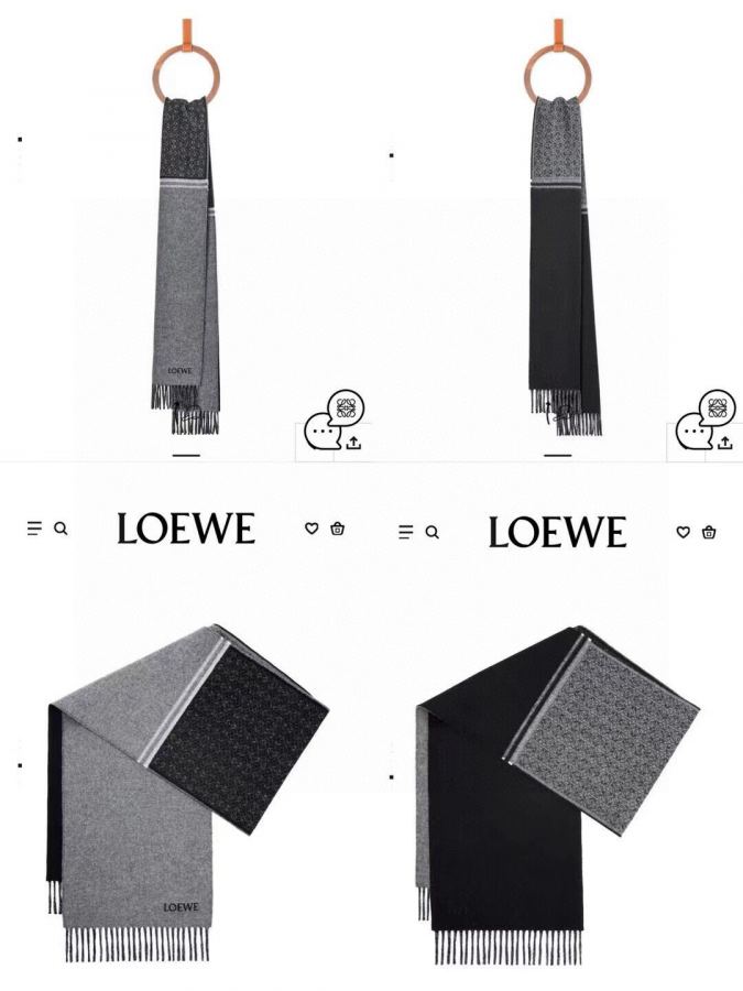 Loewe scarf LOVE double-sided scarf, medium weight double-sided wool and cashmere blend scarf. — 1:1 Replica