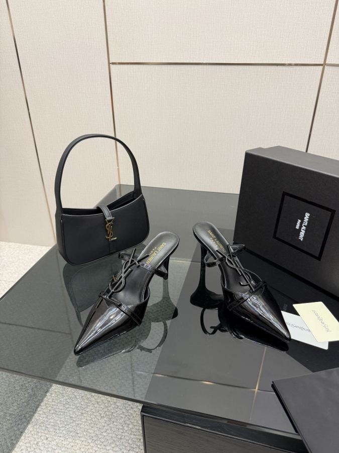 YSL women's shoes YSL Saint Laurent SS2025 new high-heeled catwalk style high-heeled sandals — AAA Quality Replica — photo 4