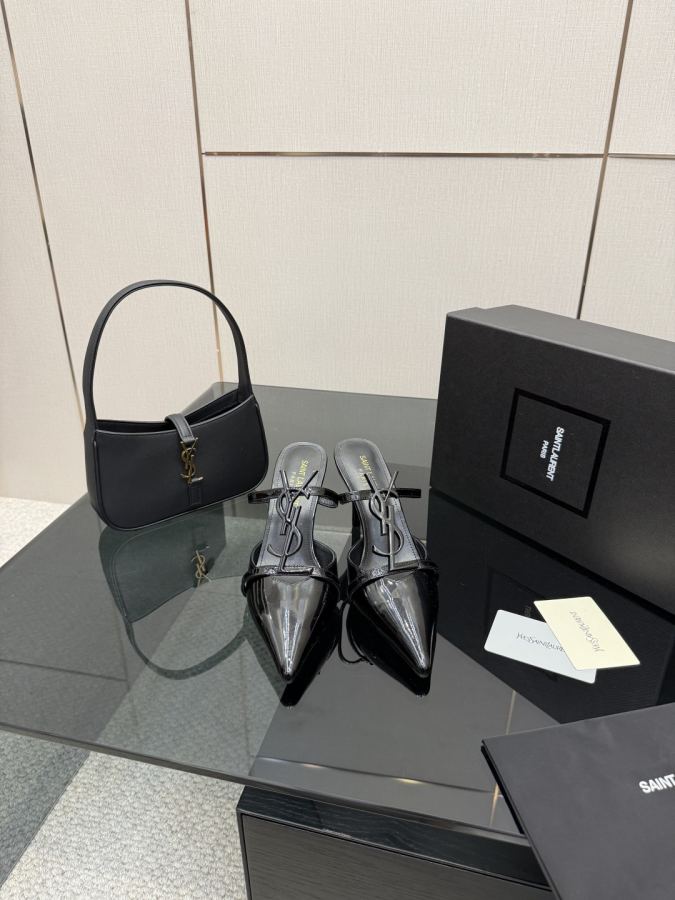YSL women's shoes YSL Saint Laurent SS2025 new high-heeled catwalk style high-heeled sandals — AAA Quality Replica