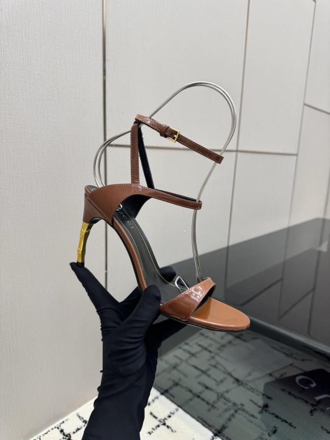 Gucci women's shoes Gucci gold bamboo heel New product series Roman sandals — 1:1 Replica For Sale — photo 7