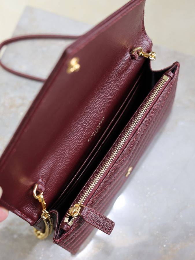 YSL taske Dato rød kaviar gyldent spænde — photo 9