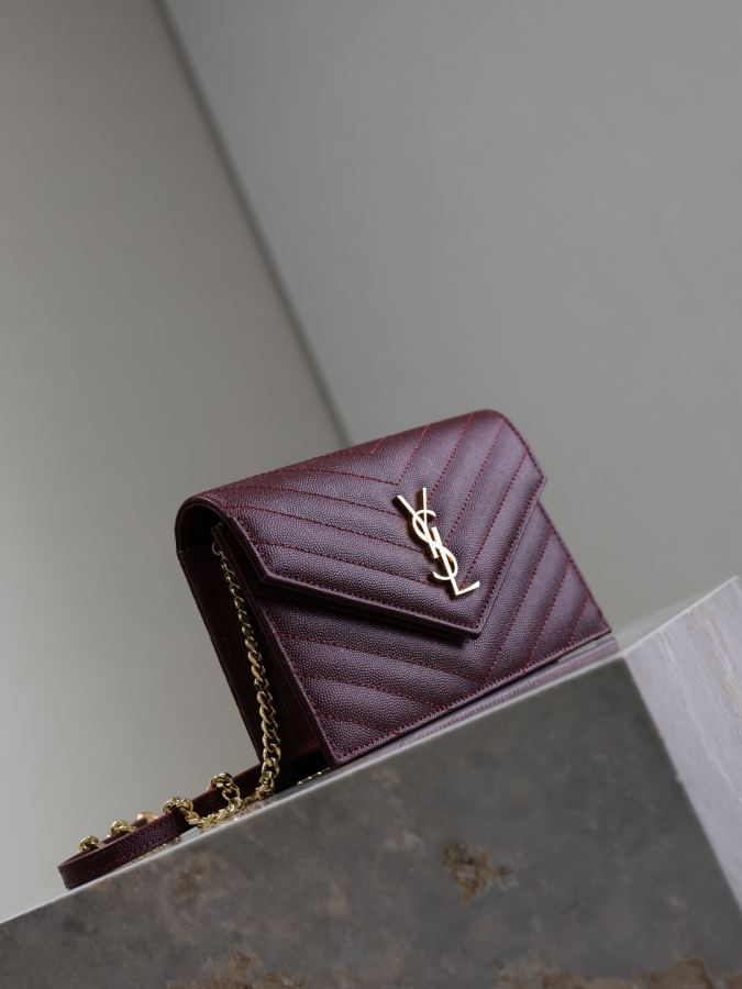 YSL taske Dato rød kaviar gyldent spænde — photo 4