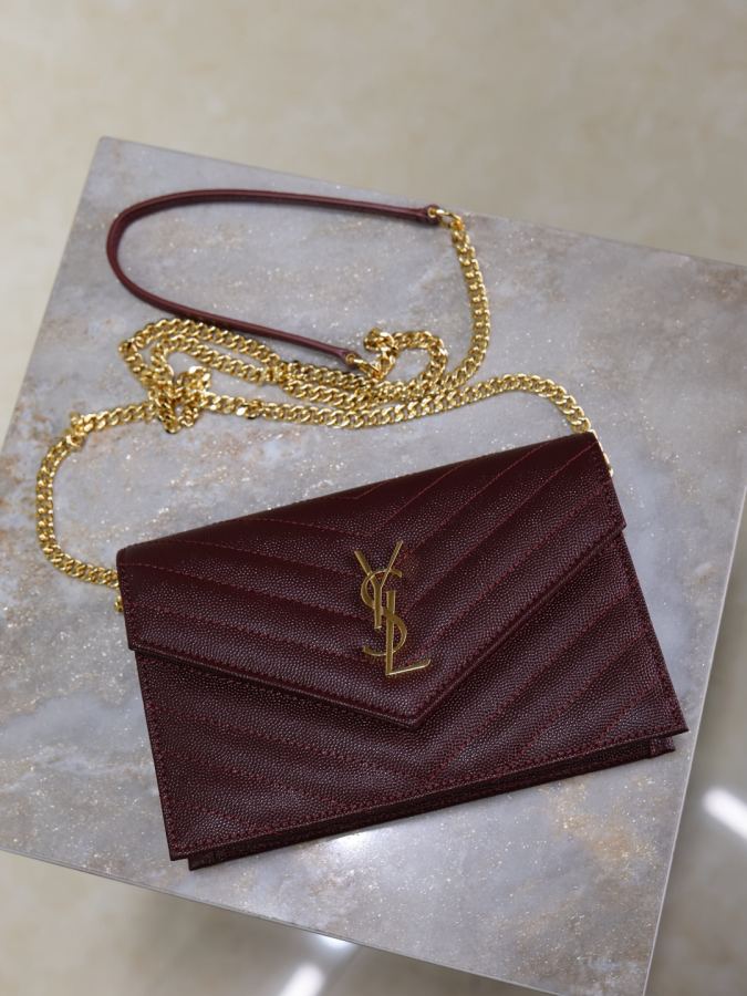 YSL taske Dato rød kaviar gyldent spænde — photo 7