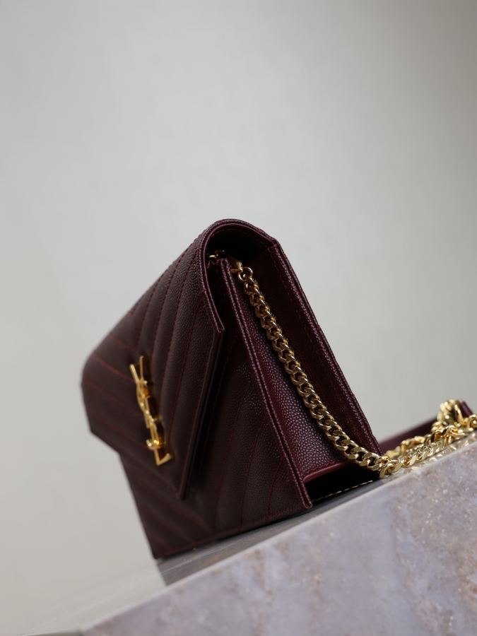 YSL taske Dato rød kaviar gyldent spænde — photo 5