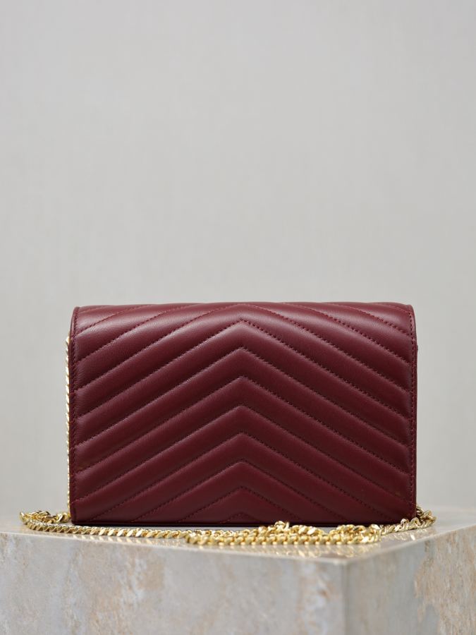 YSL-veske Maroon saueskinn gullspenne — photo 6