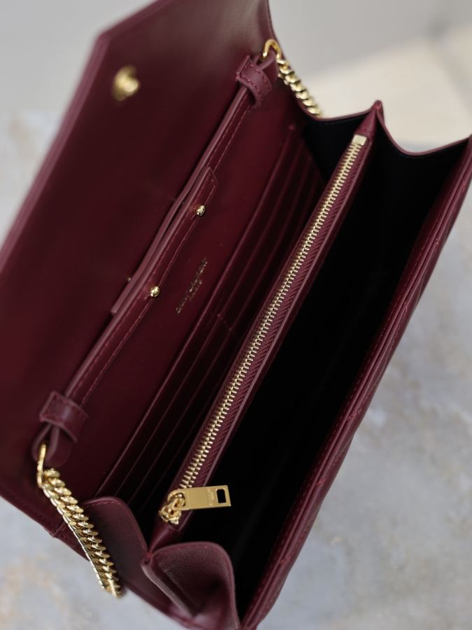 YSL-veske Maroon saueskinn gullspenne — photo 9