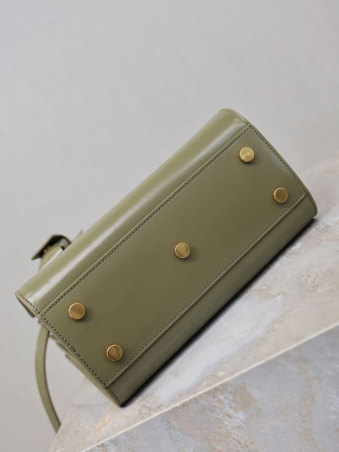 YSL bag Wheat green hand-rubbed gold buckle accordion bag 22cm — Premium Replica — photo 9