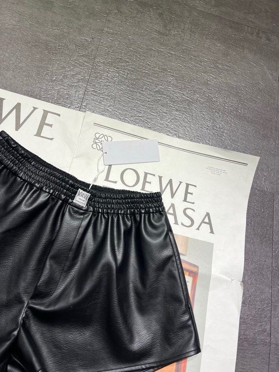 MM6 Women Daily Casual Commuting Elastic Sports Solid Color Composite Pebbled Leather Shorts Pants — Premium Replica — photo 9