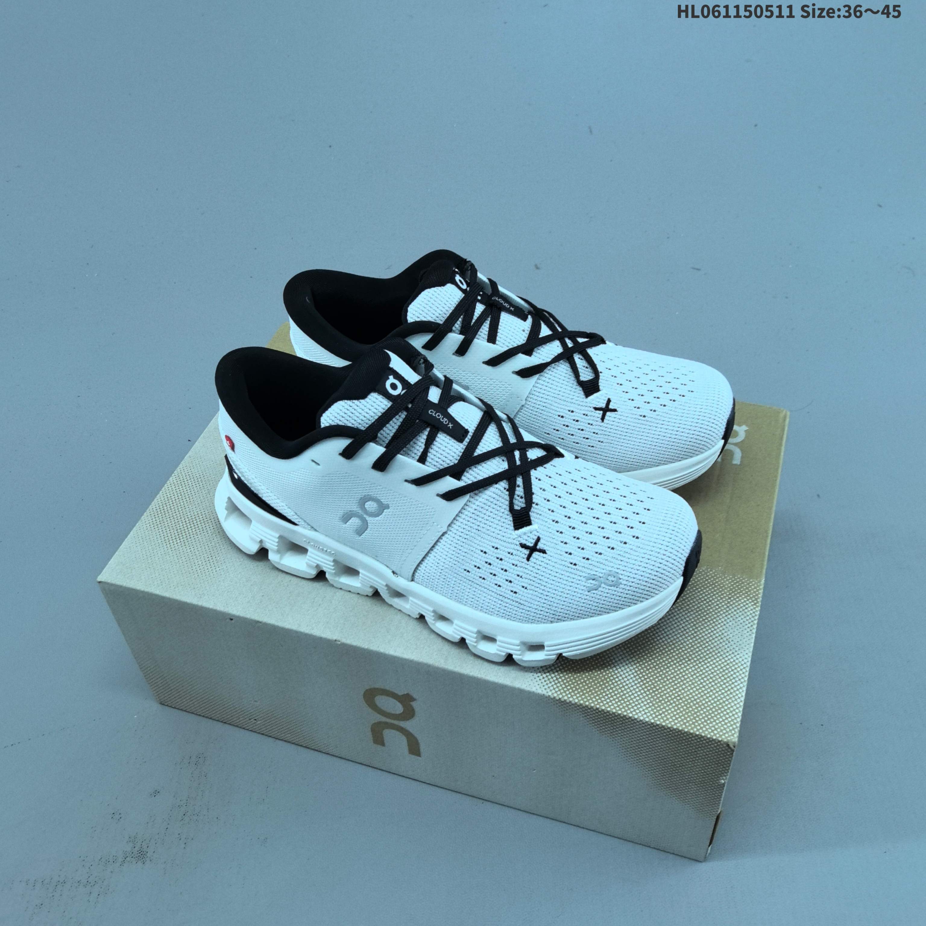 On Running Cloud X 4 White Black Ivory Coral EU 36-45 Running Shoe Running Sneakers - Unisex BS-69568