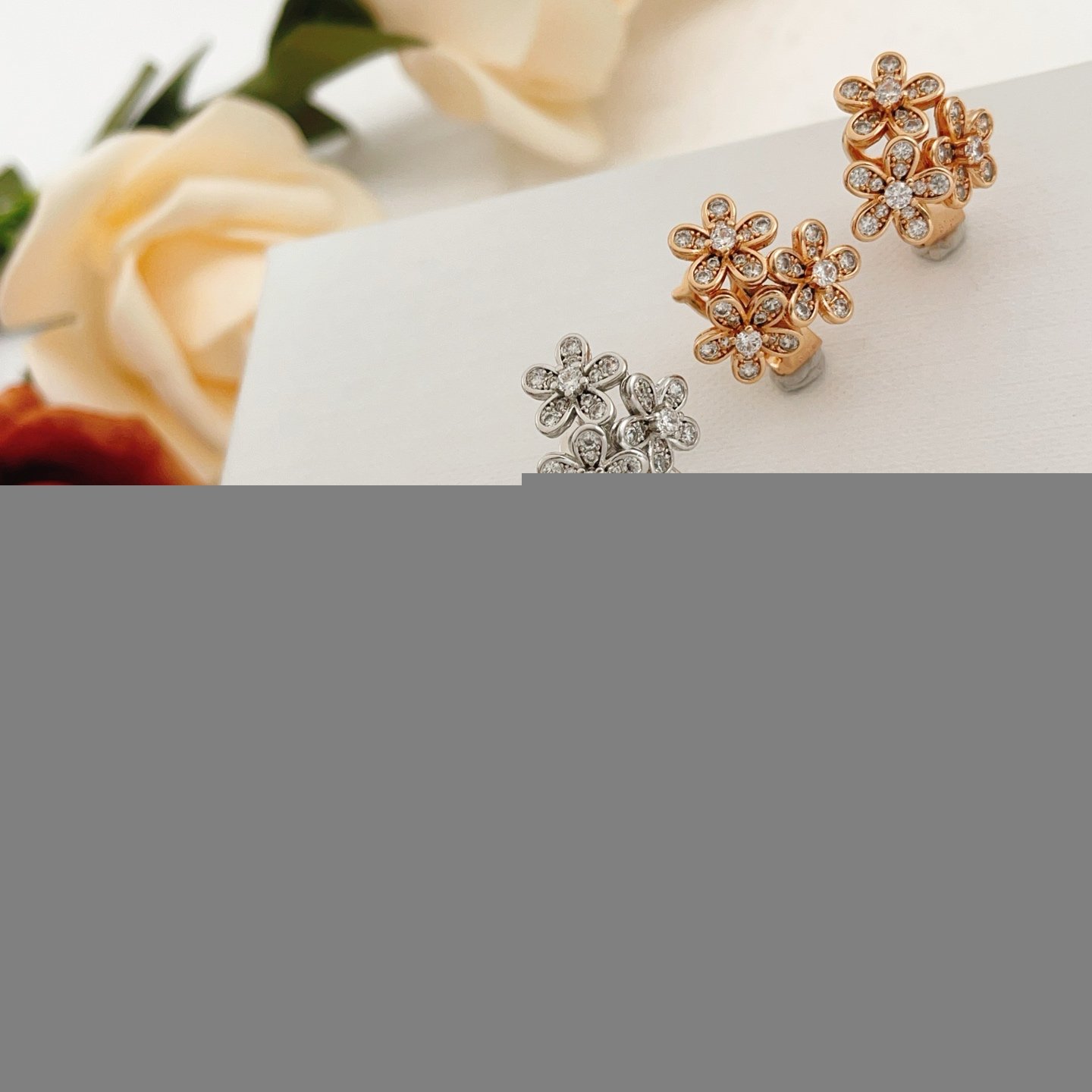 Van Cleef Arpels Pendientes Socrate Oro rosa oro blanco transparente