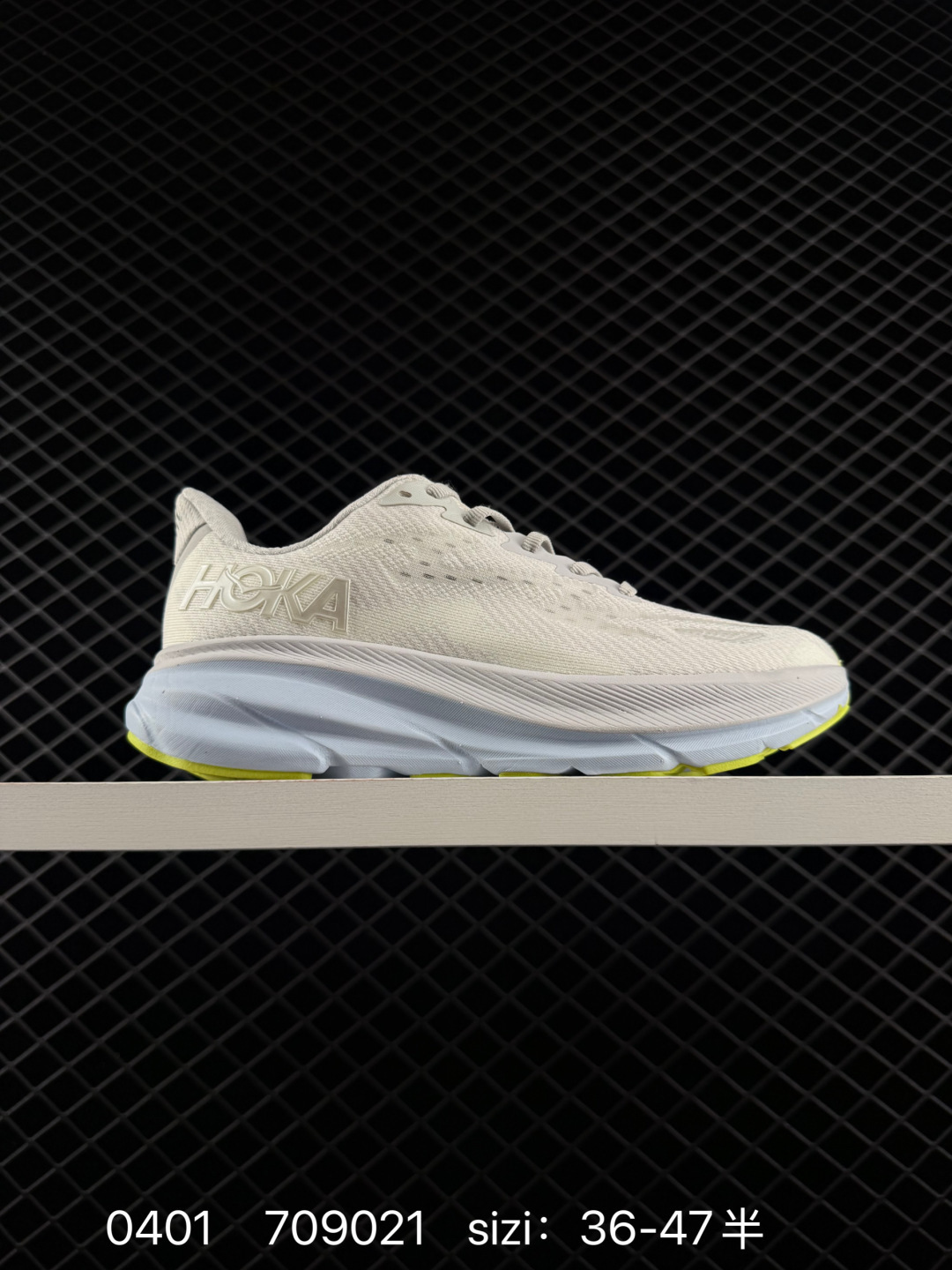 HOKA Clifton 9 Off White Light Blue Neon Yellow EU 36-47 Running Shoe Running Sneakers - Unisex BS-86270