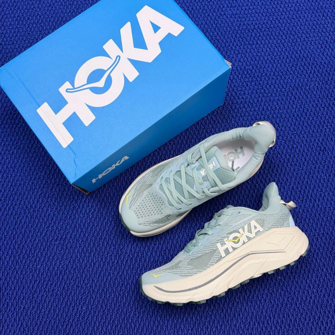 HOKA Challenger 8 Light Mint Cream White Yellow Trail Shoe Trail Running Sneakers BS-86845