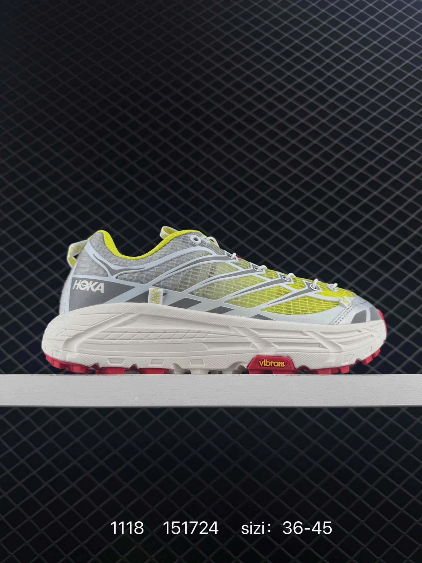HOKA ONE ONE MAFATE THREE 2 White Neon Yellow Grey Red EU 36-45 Trail Shoe Trail Running Sneakers - Unisex BS-86381