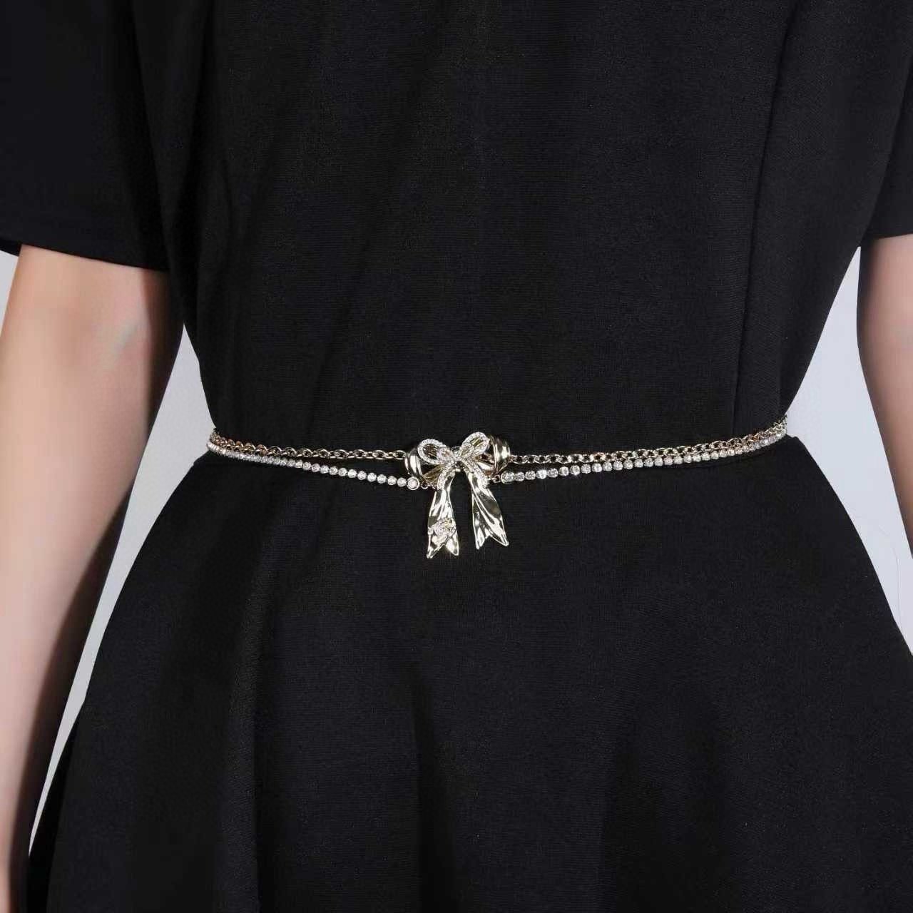 Chanel 2025 26 necklace gold silver 80cm