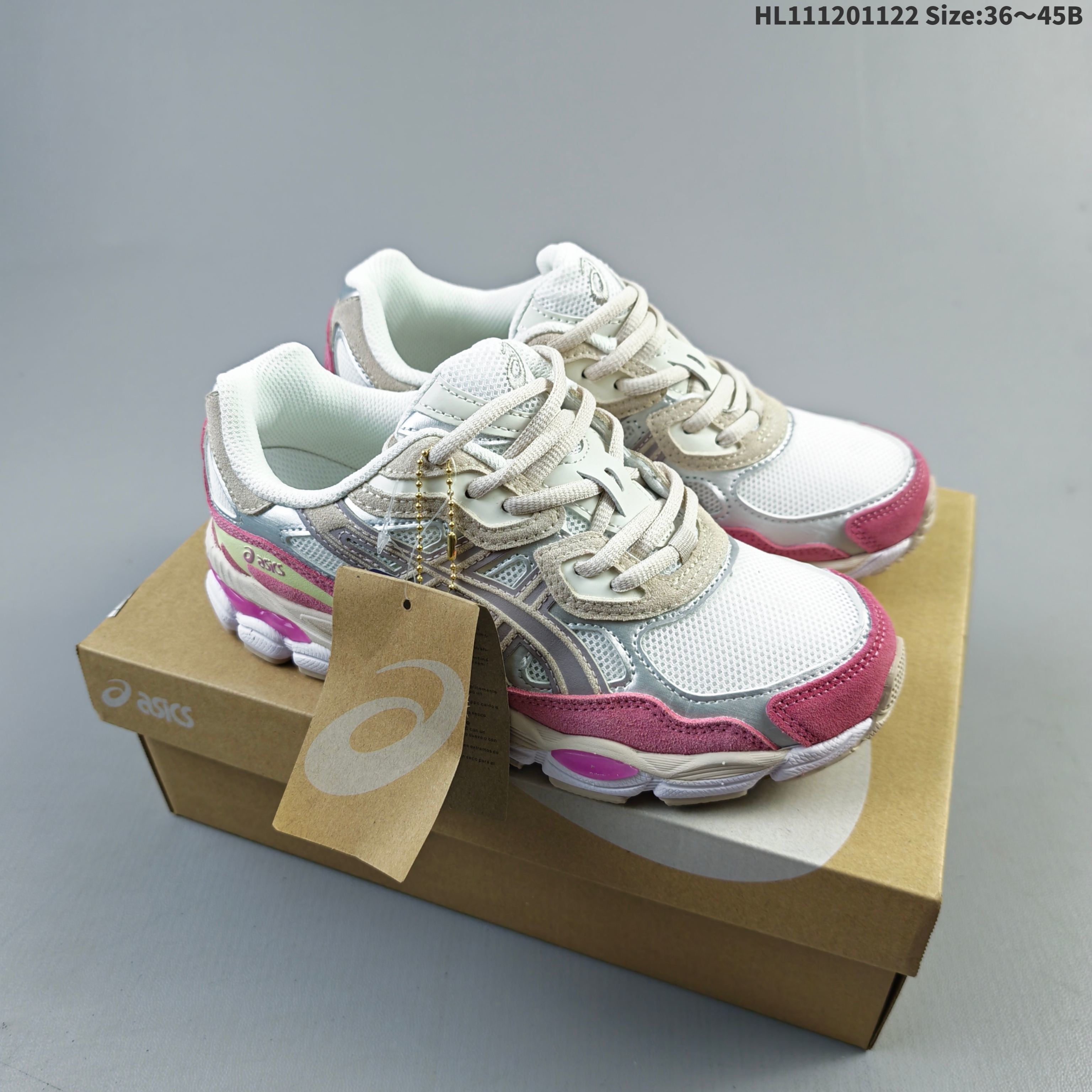 ASICS GEL-NYC White Silver Beige Pink EU 36-45 Running Shoe Running Sneakers - Unisex BS-69245