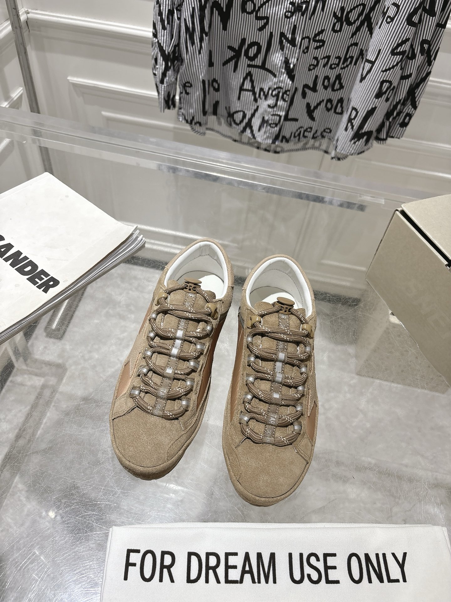 Golden Goose GGDBNew Golden Goose Deluxe Brand SNERKERS GGDB Khaki Light Brown Silver White Sneaker BS-87407