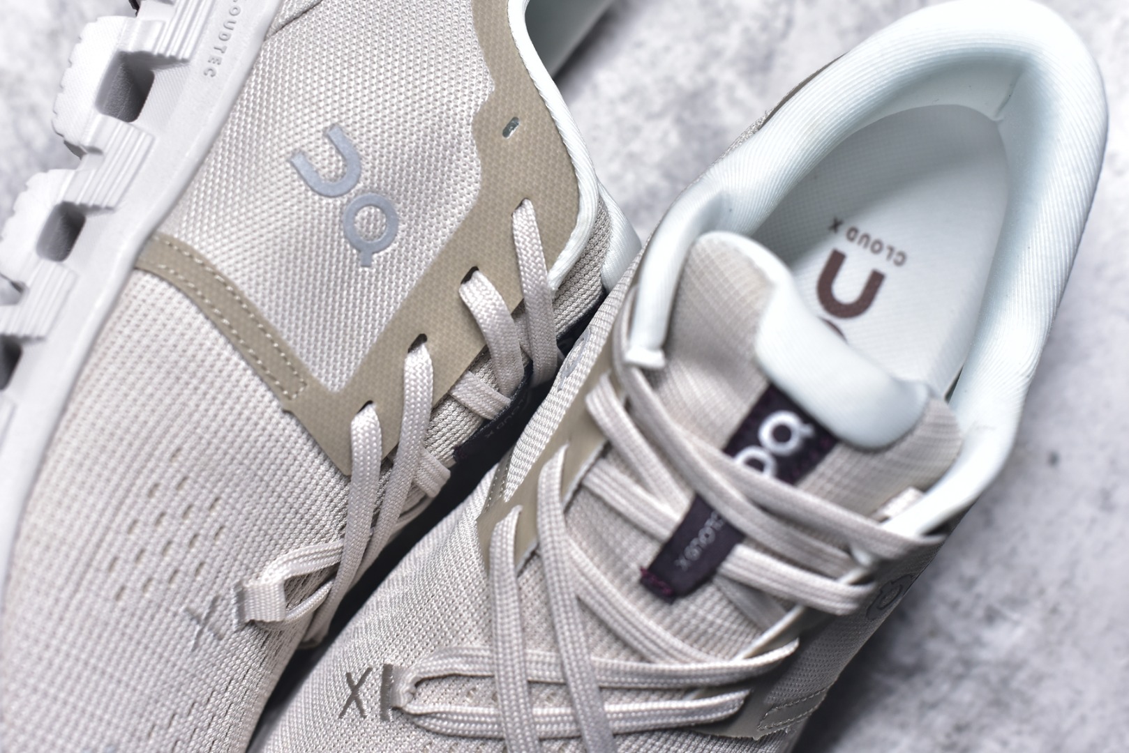 On Running Cloud X4 Beige White Dark Purple Running Shoe Running Sneakers BS-59773