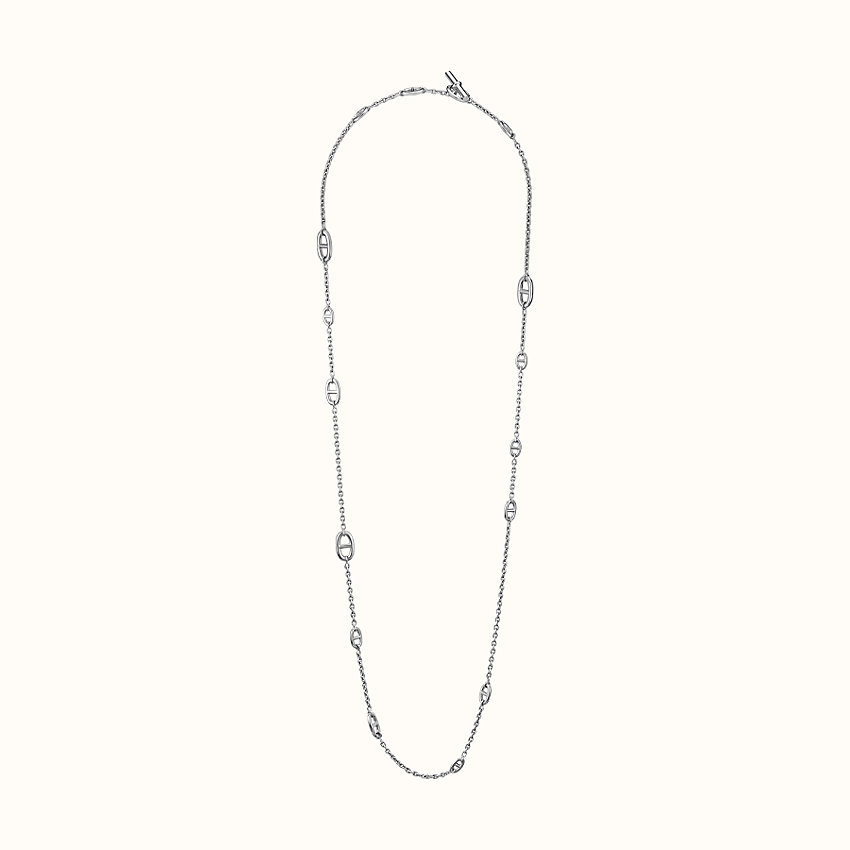 Collar Hermes Chaine d Ancre plata 80cm