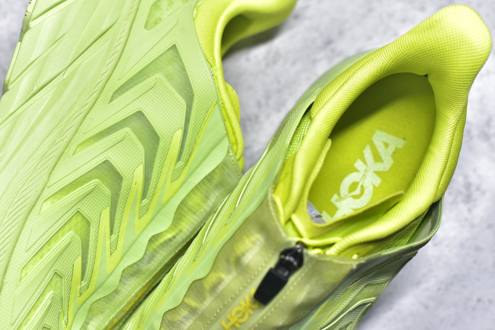 HOKA Project Clifton Neon Lime Green Running Shoe Running Sneakers BS-59543