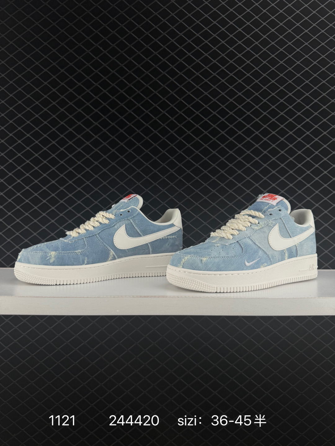 Nike Air Force 1 Low Light Blue Denim White EU 36-45 5 Lifestyle Unisex BS-74072