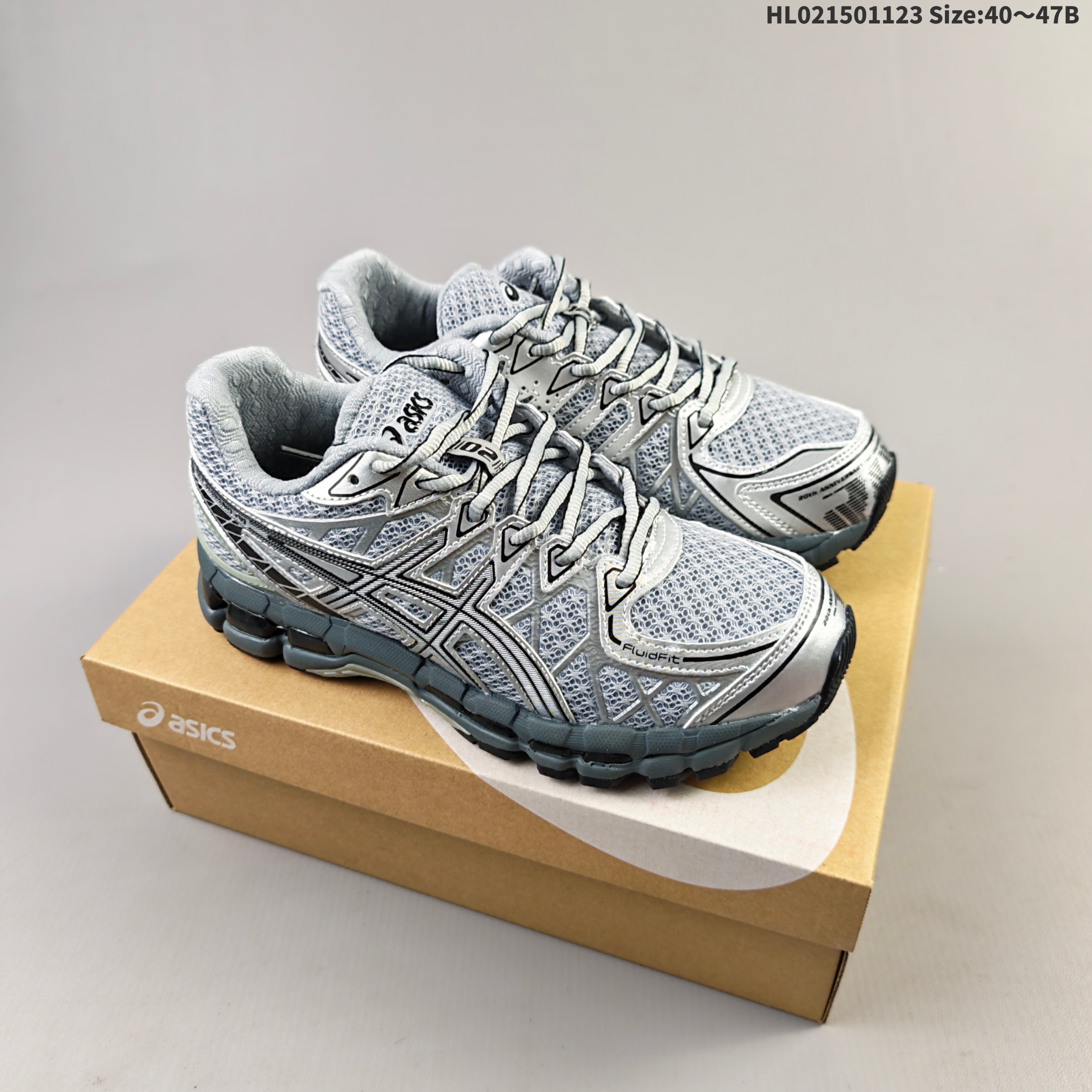 ASICS UB9-S GEL-KAYANO 20 Silver Grey Black 40-47 Running Shoe Running Sneakers - Men s BS-69242
