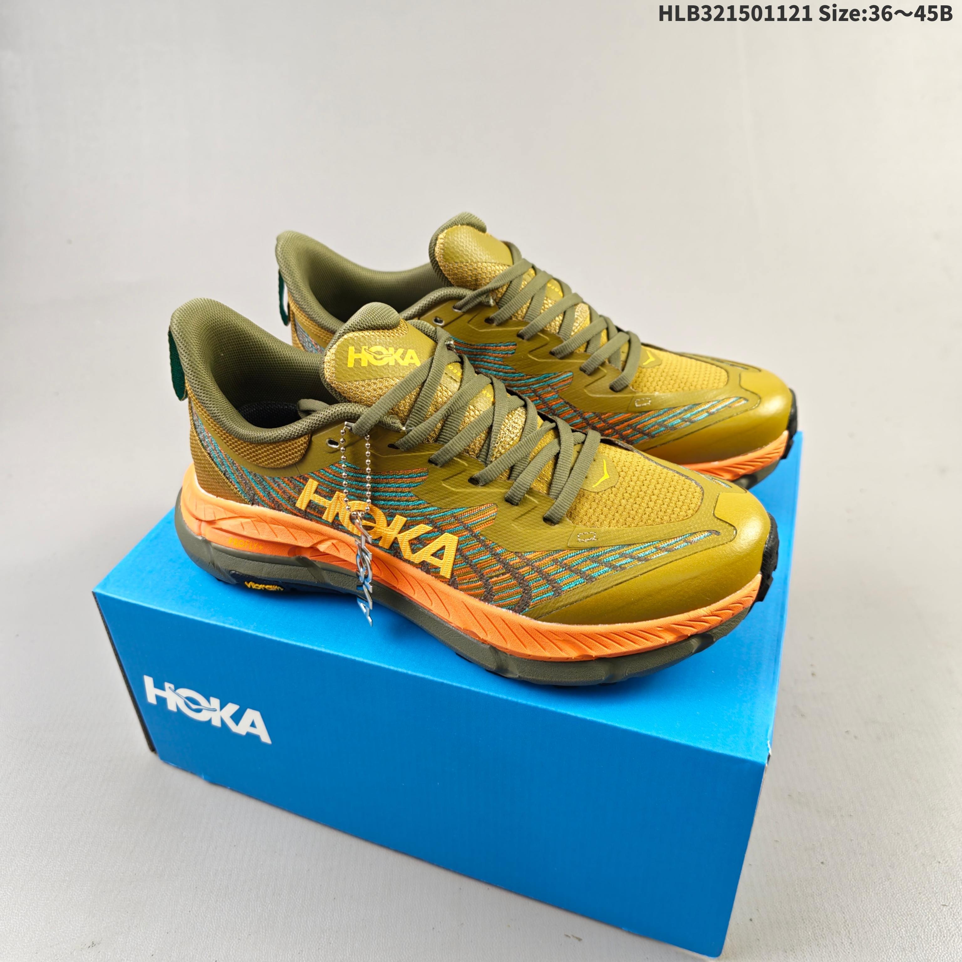 HOKA Mafate Speed 4 Olive Green Orange Blue Yellow EU 36-45 Trail Shoe Trail Running Sneakers - Unisex BS-69456