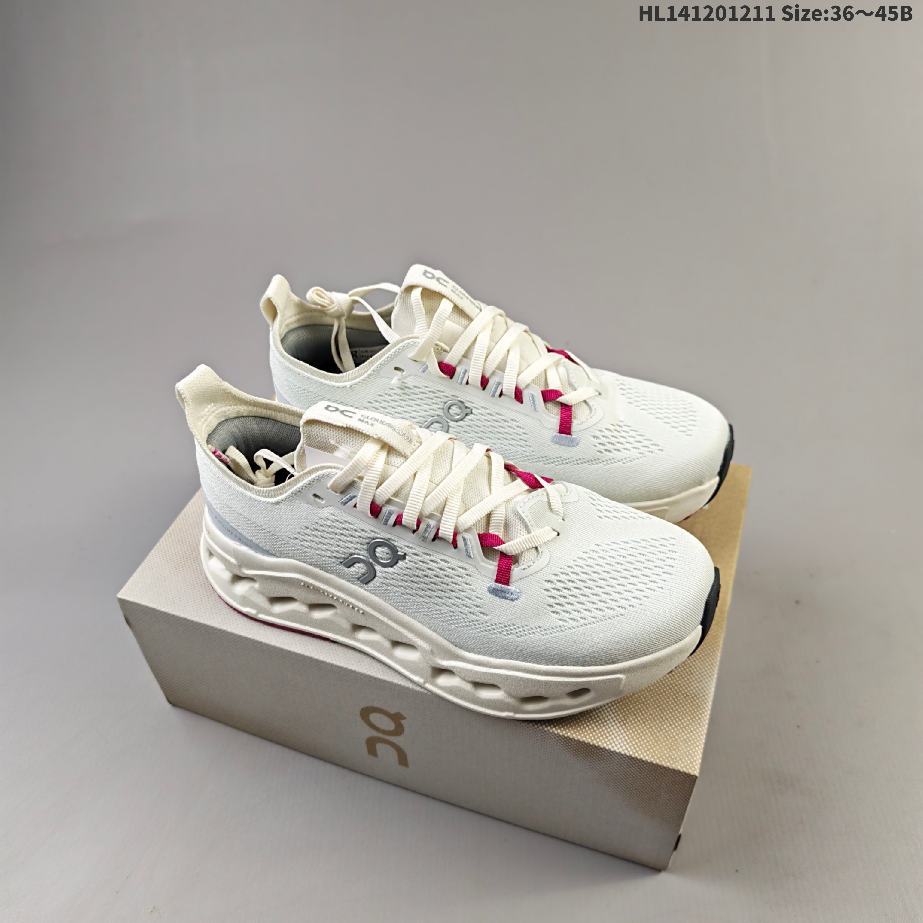 On Cloudsurfer Max Off White Magenta Grey EU 36-45 Running Shoe Running Sneakers - Unisex BS-69747