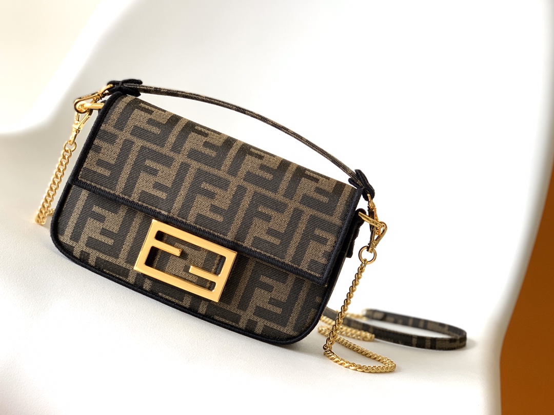Fendi bag Fend Baguette FF Fendi Label size 19-4-11 5cm 8851 — 1:1 Replica